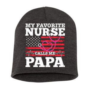 My Favorite Nurse Calls Me Papa Short Acrylic Beanie