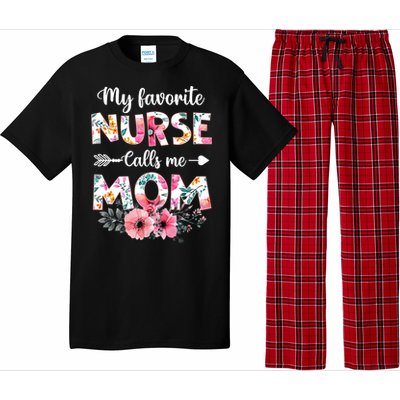 My Favorite Nurse Calls Me Mom Nursing Mom Floral Mothers Day Pajama Set