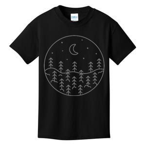 Minimal Forest Nature Outdoor Camping Hiking Camper Gift Kids T-Shirt