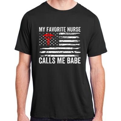 My Favorite Nurse Calls Me Babe American Flag For Boyfriend Adult ChromaSoft Performance T-Shirt