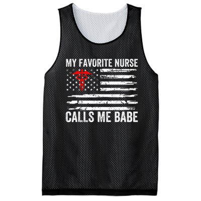 My Favorite Nurse Calls Me Babe American Flag For Boyfriend Mesh Reversible Basketball Jersey Tank