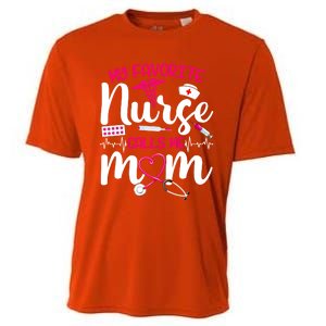 My Favorite Nurse Calls Me Mom Flowers Cute Mother Day Gift Cooling Performance Crew T-Shirt