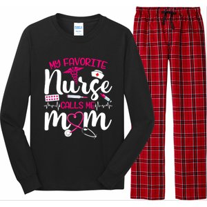 My Favorite Nurse Calls Me Mom Flowers Cute Mother Day Gift Long Sleeve Pajama Set