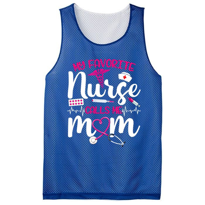 My Favorite Nurse Calls Me Mom Flowers Cute Mother Day Gift Mesh Reversible Basketball Jersey Tank