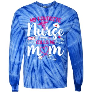 My Favorite Nurse Calls Me Mom Flowers Cute Mother Day Gift Tie-Dye Long Sleeve Shirt