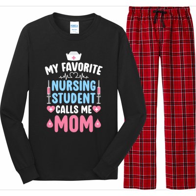 My Favorite Nursing Student Mom Future Nurse Mom Gift Long Sleeve Pajama Set