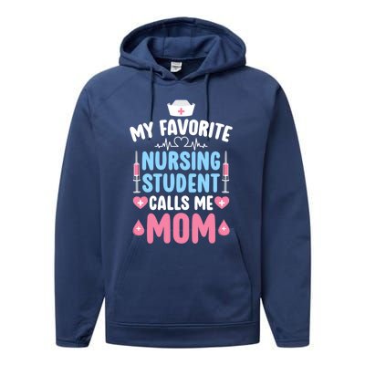 My Favorite Nursing Student Mom Future Nurse Mom Gift Performance Fleece Hoodie