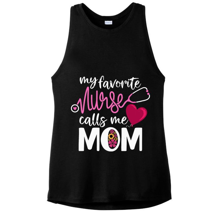 My Favorite Nurse Calls Me Mom Mother's Day Nurse Mom Gift Ladies PosiCharge Tri-Blend Wicking Tank