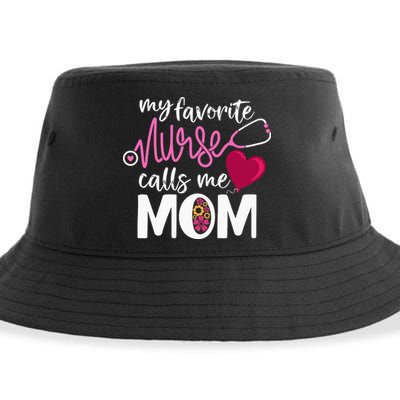 My Favorite Nurse Calls Me Mom Mother's Day Nurse Mom Gift Sustainable Bucket Hat