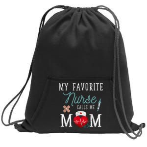 My Favorite Nurse Calls Me Mom Stethoscope Mother Nurse Sweatshirt Cinch Pack Bag