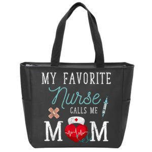 My Favorite Nurse Calls Me Mom Stethoscope Mother Nurse Zip Tote Bag