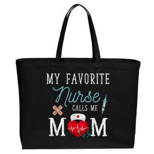 My Favorite Nurse Calls Me Mom Stethoscope Mother Nurse Cotton Canvas Jumbo Tote