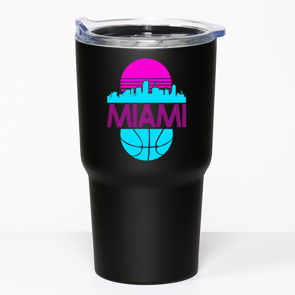 Miami Florida Neon Retro Logo Tumbler