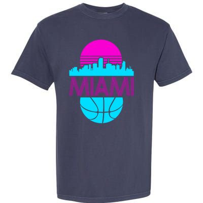 Miami Florida Neon Retro Logo Garment-Dyed Heavyweight T-Shirt