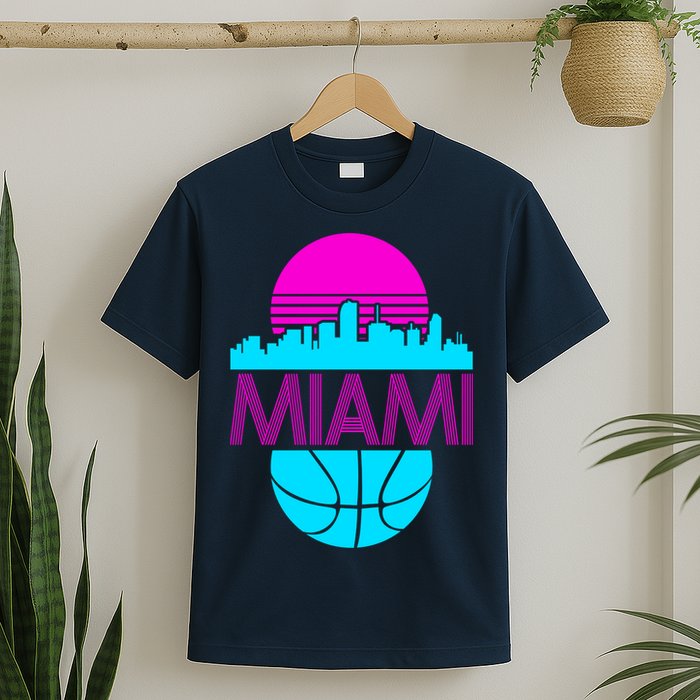 Miami Florida Neon Retro Logo T-Shirt
