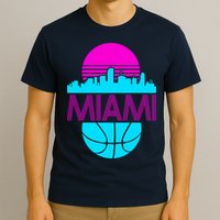 Miami Florida Neon Retro Logo T-Shirt
