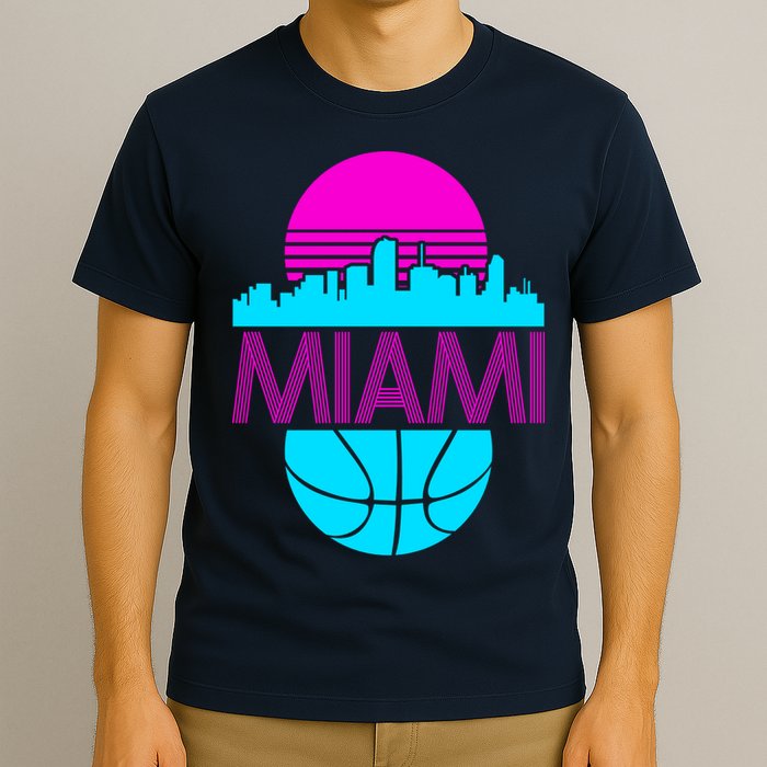 Miami Florida Neon Retro Logo T-Shirt