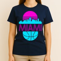 Miami Florida Neon Retro Logo T-Shirt