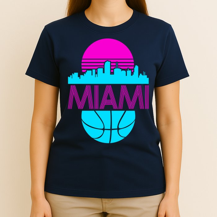 Miami Florida Neon Retro Logo T-Shirt