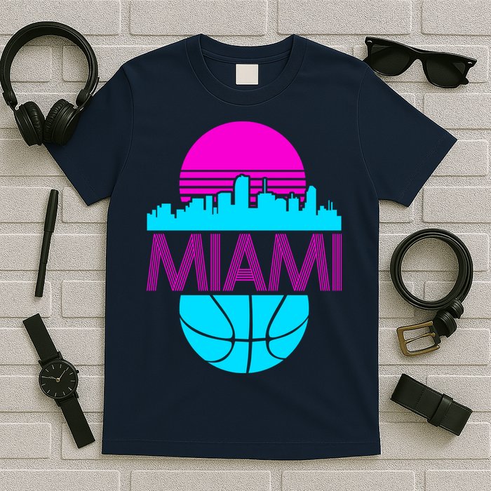Miami Florida Neon Retro Logo T-Shirt