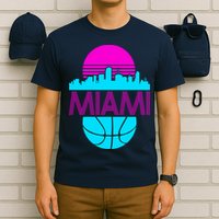 Miami Florida Neon Retro Logo T-Shirt