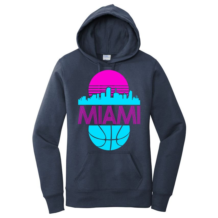 Miami Florida Neon Retro Logo Women's Pullover Hoodie