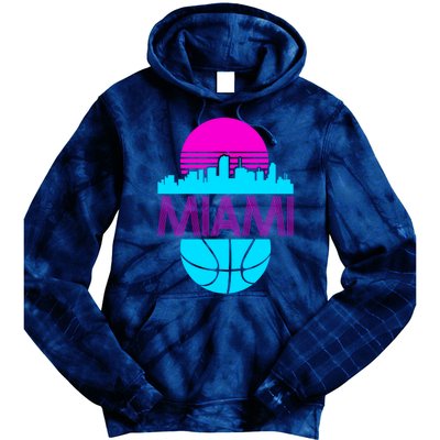 Miami Florida Neon Retro Logo Tie Dye Hoodie