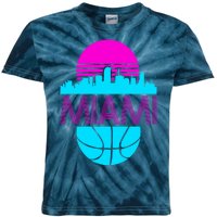 Miami Florida Neon Retro Logo Kids Tie-Dye T-Shirt