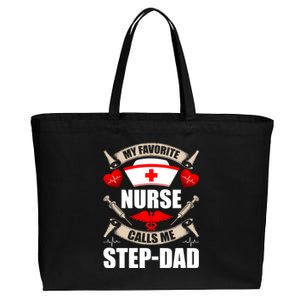 My Favorite Nurse Calls Me Stepdad Stepdad Gift Cotton Canvas Jumbo Tote