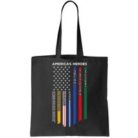 Military Firefighter Nurse BACK Responders Police Tote Bag