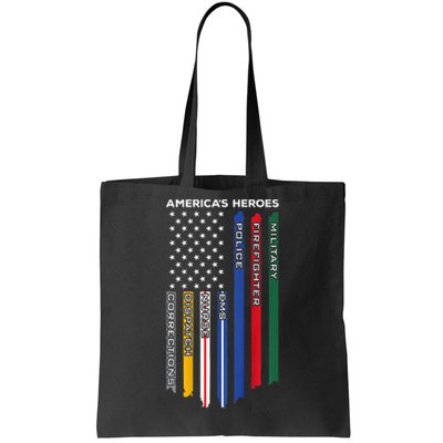 Military Firefighter Nurse BACK Responders Police Tote Bag