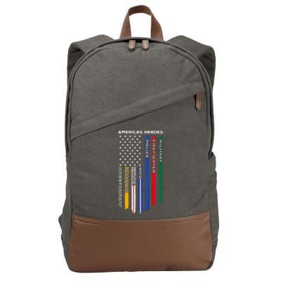 Military Firefighter Nurse BACK Responders Police Cotton Canvas Backpack