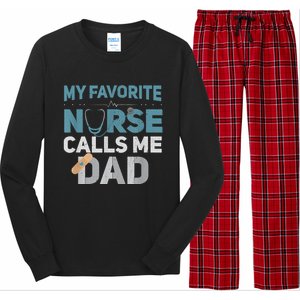 My Favorite Nurse Calls Me Dad Funny Fathers Long Sleeve Pajama Set