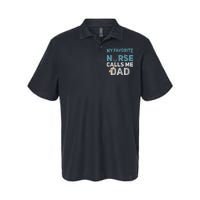 My Favorite Nurse Calls Me Dad Funny Fathers Softstyle Adult Sport Polo