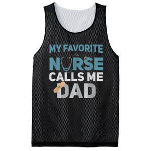 My Favorite Nurse Calls Me Dad Funny Fathers Mesh Reversible Basketball Jersey Tank