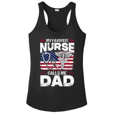 My Favorite Nurse Calls Me Dad Funny Papa Fathers Day Ladies PosiCharge Competitor Racerback Tank