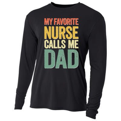 My Favorite Nurse Calls Me Dad Fathers Day Cooling Performance Long Sleeve Crew