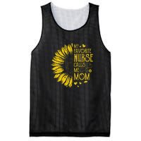 My Favorite Nurse Calls Me Mom Sunflower Gift Mother's Day Mesh Reversible Basketball Jersey Tank