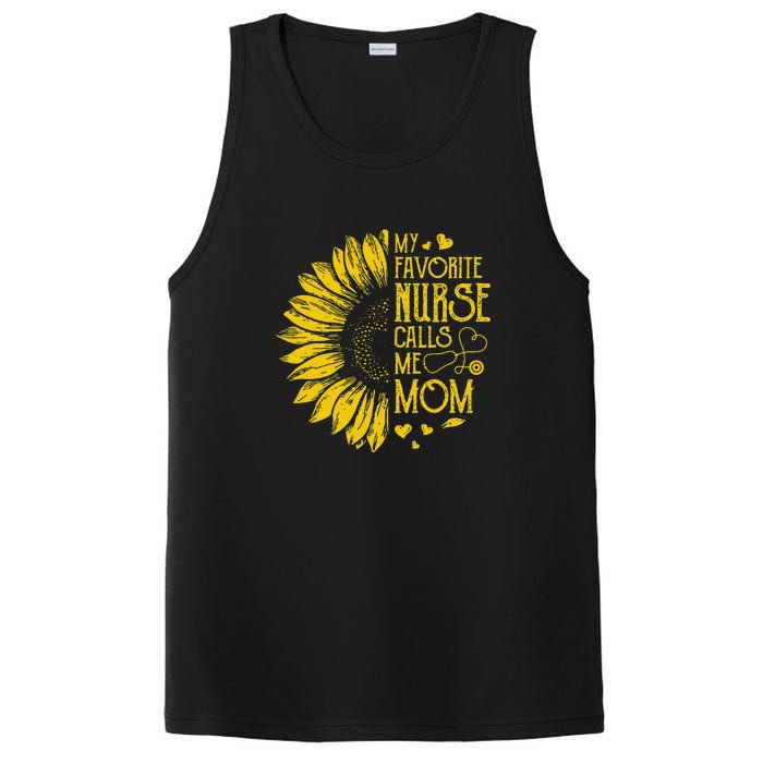 My Favorite Nurse Calls Me Mom Sunflower Gift Mother's Day PosiCharge Competitor Tank