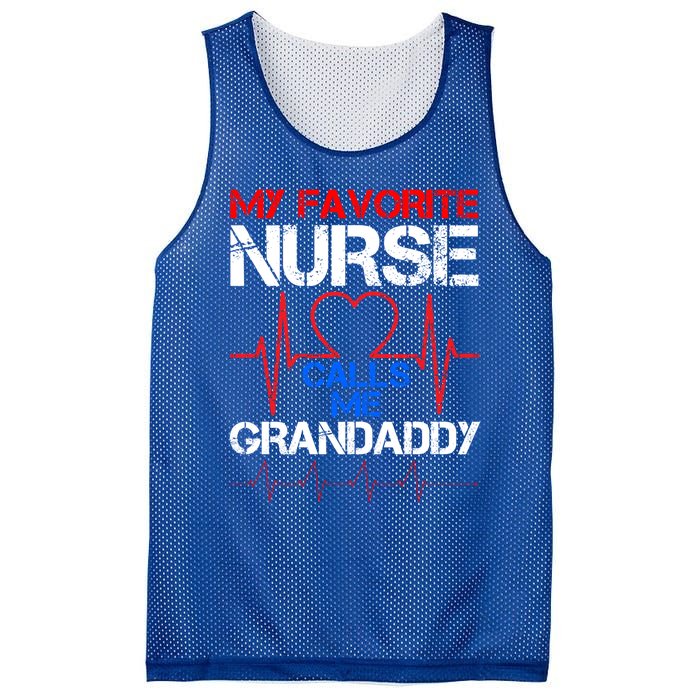 My Favorite Nurse Calls Me Grandaddy Vintage Nurse Grandpa Cool Gift Mesh Reversible Basketball Jersey Tank