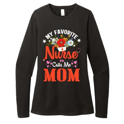 My Favorite Nurse Calls Mom Funny Nurse Flower Nursing Mom Gift Womens CVC Long Sleeve Shirt