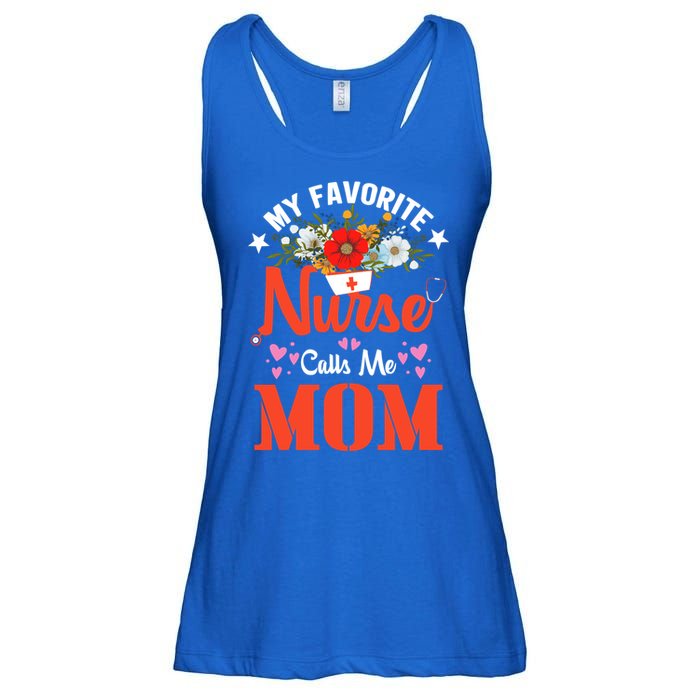 My Favorite Nurse Calls Mom Funny Nurse Flower Nursing Mom Gift Ladies Essential Flowy Tank