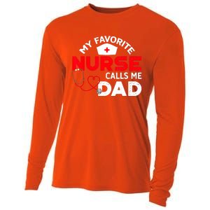 My Favorite Nurse Calls Me Dad Father's Day Nursing Cooling Performance Long Sleeve Crew