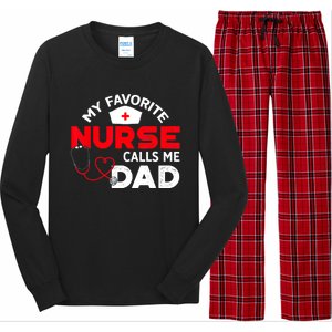 My Favorite Nurse Calls Me Dad Father's Day Nursing Long Sleeve Pajama Set