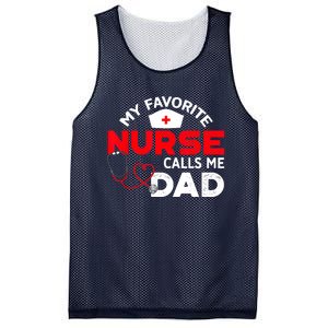 My Favorite Nurse Calls Me Dad Father's Day Nursing Mesh Reversible Basketball Jersey Tank