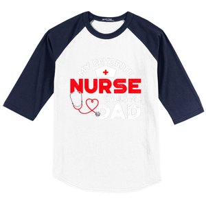 My Favorite Nurse Calls Me Dad Father's Day Nursing Baseball Sleeve Shirt