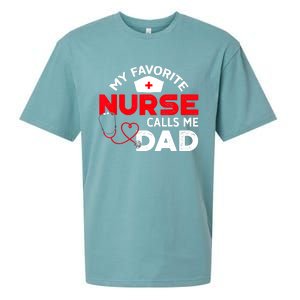 My Favorite Nurse Calls Me Dad Father's Day Nursing Sueded Cloud Jersey T-Shirt