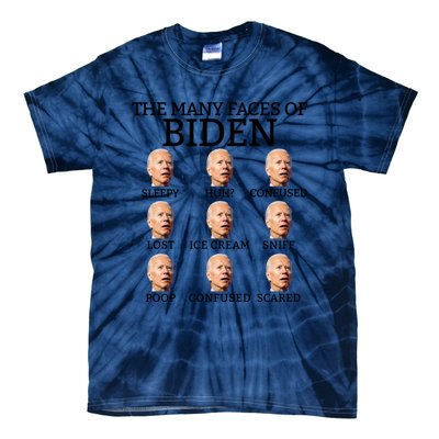 Many Faces Of Biden Anti Biden Hate Biden Confused Biden Tie-Dye T-Shirt