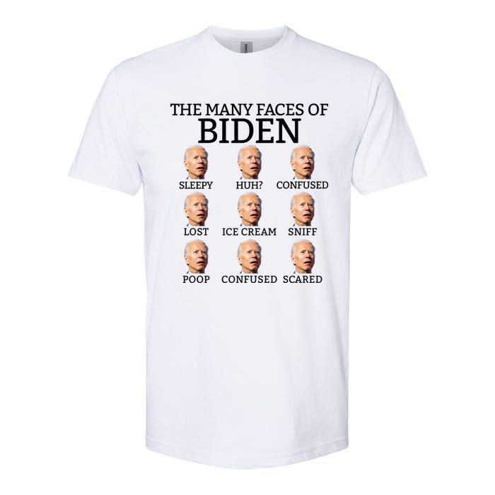 Many Faces Of Biden Anti Biden Hate Biden Confused Biden Softstyle CVC T-Shirt