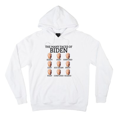 Many Faces Of Biden Anti Biden Hate Biden Confused Biden Hoodie